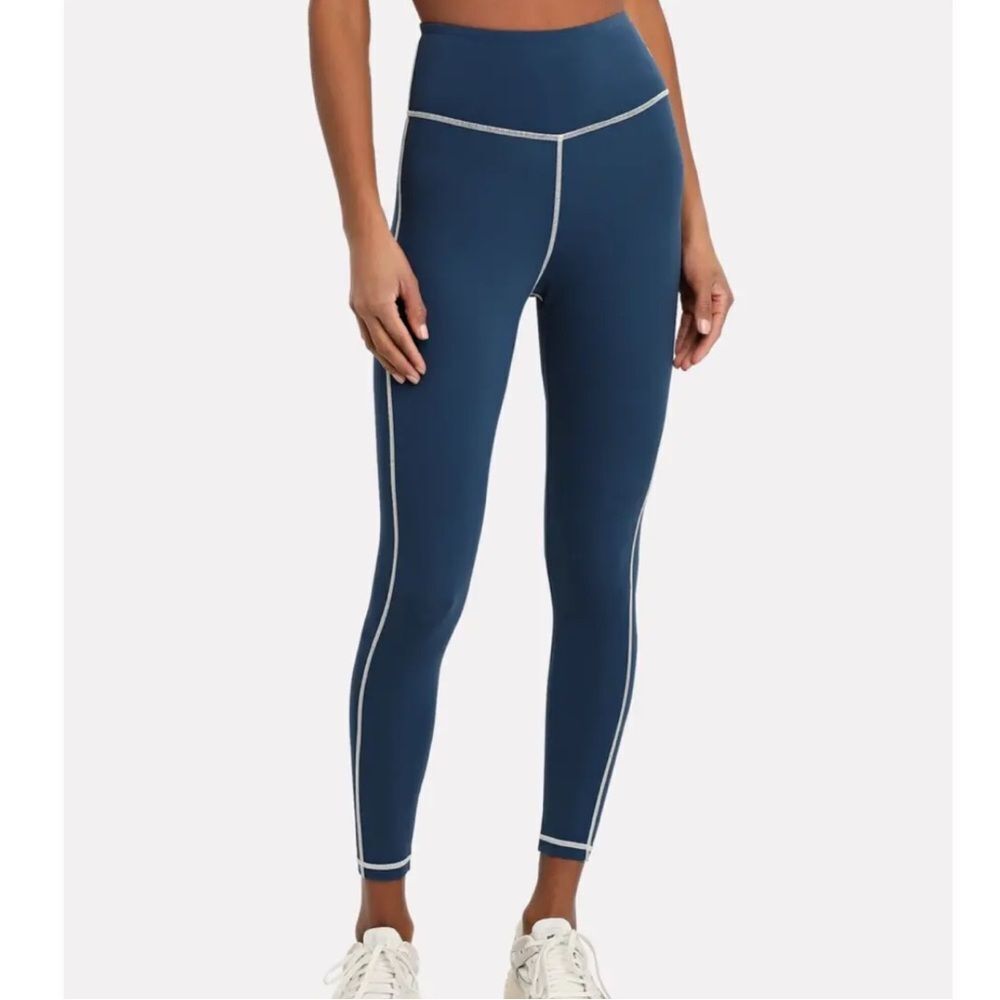 WeWoreWhat Blue Leggings with White Trim